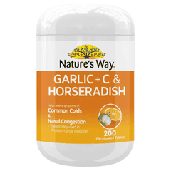 Nature's Way Garlic + C & Horseradish phòng cảm cúm 200 viên