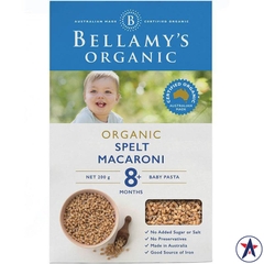 Nui ống hữu cơ cho bé Bellamy's Organic Spelt Macaroni 200g