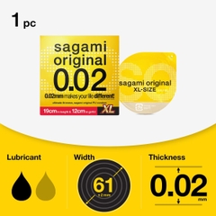 Bao cao su Sagami Original 0.02 XL-size
