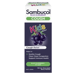 Siro giảm ho trị cảm cúm cho bé Sambucol Kids Cough Liquid 120ml