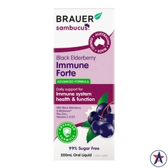 Siro tăng đề kháng Brauer Sambucus Black Elderberry Immune Forte 200ml