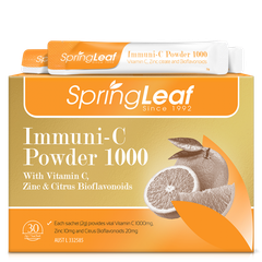 Bột tăng đề kháng Springleaf Immuni-C Powder 1000 with Vitamin C, Zinc & Citrus Bioflavonoids 2g x 30 gói