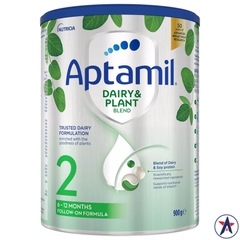 Sữa Aptamil Dairy & Plant Blend số 2 Follow On 900g cho trẻ 6-12 tháng