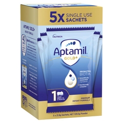 Sữa bột gói Aptamil Gold số 1 Pronutra (21g x 5 gói) (0-6 tháng)