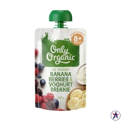 Sữa chua hữu cơ cho bé vị chuối dâu Only Organic Banana Berries & Yoghurt Brekkie 120g