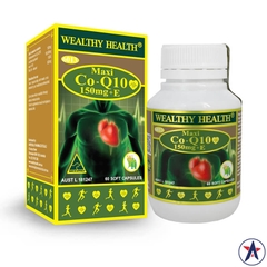 Viên bổ tim mạch Wealthy Health Maxi CoQ10 150mg + Vitamin E 60 viên