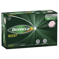 Viên sủi hỗ trợ giải phóng năng lượng Berocca Boost Energy Vitamin with Guarana Effervescent