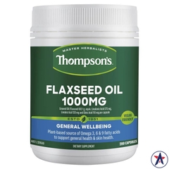 Viên uống dầu hạt lanh Thompson's Gel-Free Flaxseed Oil 1000mg