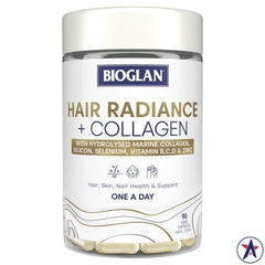 Viên uống đẹp da và tóc Bioglan Hair Radiance + Collagen 90 viên