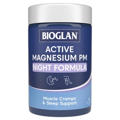 Viên uống giảm chuột rút & giúp ngủ ngon Bioglan Active Magnesium PM Night Formula 60 viên