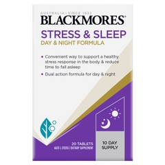 Viên uống thư giãn giúp ngủ ngon Blackmores Stress + Sleep (Day & Night Formula) 20 viên