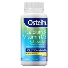 Canxi Ostelin Calcium & Vitamin D3 Chewable của Úc 60 viên