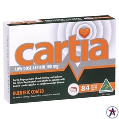 Viên uống chống đột quỵ Cartia (Aspirin liều thấp 100mg)