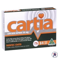 Viên uống chống đột quỵ Cartia (Aspirin liều thấp 100mg)