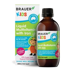 Vitamin tổng hợp Brauer Kids Liquid Multivitamin with Iron 200ml