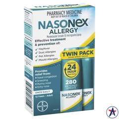 Xịt viêm mũi dị ứng 24h Nasonex Allergy Non-Drowsy 2 chai x 140 xịt