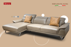 Bộ Sofa góc chất liệu da bò Italia Divano L864 màu Apricot