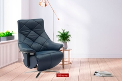 Ghế Sofa đơn thư giãn chỉnh điện thông minh da bò Italia nhập khẩu ASTRO-268 màu Dark Blue