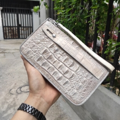 Ví dài cầm tay 2 khuôn size 22*12 cm [CÁ SẤU BẠCH TẠNG KHOANG ĐẸP ĐỘC]