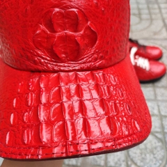 Nón mũ Da cá sấu Đỏ tươi đẹp nổi bật!
