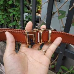 Nịt Da Cá Sấu Liền Đan Viền Thủ Công N33ND