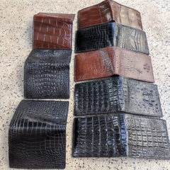 Ví cá sấu MINI dáng đứng. 2 mặt da bụng mềm và bền. Size 10.5*8.5 cm