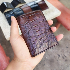 Ví cá sấu MINI dáng đứng. 2 mặt da bụng mềm và bền. Size 10.5*8.5 cm