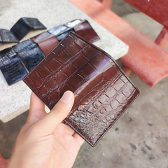 Ví cá sấu MINI dáng đứng. 2 mặt da bụng mềm và bền. Size 10.5*8.5 cm