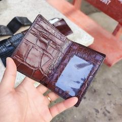 Ví cá sấu MINI dáng đứng. 2 mặt da bụng mềm và bền. Size 10.5*8.5 cm