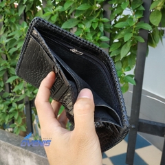 Ví Nguyên Con Cá Sấu 2 Mặt Dáng Đứng Đan Viền VS2V15D