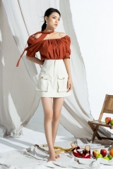 Baby doll top with belt