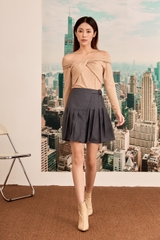 Pleated mini skirt - Grey