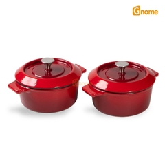 Bộ 2 nồi gang Woll 110CI010 Size 10cm Chili Red [Hàng Đức]