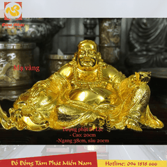 Tượng Phật Di Lặc bằng đồng mạ vàng 24K tuyệt đẹp
