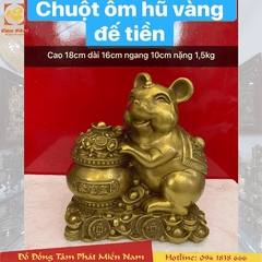 Tượng Chuột Phong Thủy Chiêu Tài Lộc Bằng Đồng Vàng