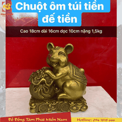 Tượng Chuột Phong Thủy Chiêu Tài Lộc Bằng Đồng Vàng