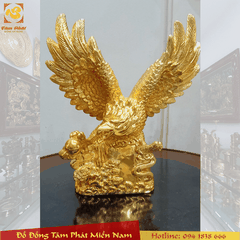 Tượng Đại Bàng Phong Thủy độc đáo bằng đồng mạ vàng 24K