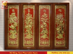 Tranh đồng Tứ quý khung rời kích thước 40x127cm