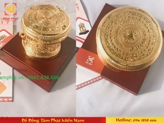 Trống đồng Ngọc Lũ mạ vàng 24k đường kính 10cm