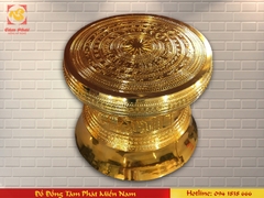 Trống đồng Ngọc Lũ thếp vàng 9999 đường kính 15cm