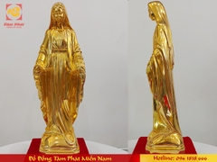 Tượng Đức Mẹ Maria bằng đồng mạ vàng 24k - Tượng công giáo bằng đồng