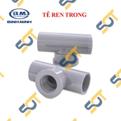 Tê Nhựa PVC Trơn Dán Có Ren Trong 21 27 - Thương Hiệu Bình Minh