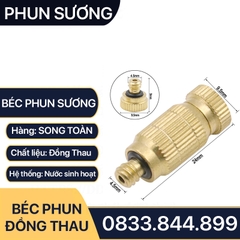 Béc Phun Sương, Đầu Phun Sương Đồng Thau Chân Ren M5 - Phun Sương Mịn số 1 2 3