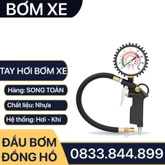 Tay Bơm Hơi Xe Có Đồng Hồ Đo Áp Suất 25D