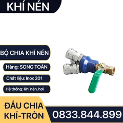 Bộ Chia Khí Nén Thân Tròn, Đầu Nối Tròn Chia 2, Chia 3 Nối Nhanh Khí Nén Inox