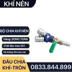 Bộ Chia Khí Nén Thân Tròn, Đầu Nối Tròn Chia 2, Chia 3 Nối Nhanh Khí Nén Inox