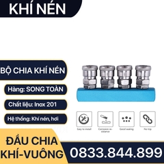 Bộ Chia Khí Nén Thân Vuông, Đầu Nối Vuông Chia 2, Chia 3, Chia 4, Chia 5 Nối Nhanh Khí Nén