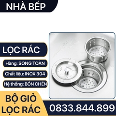 Bộ Giỏ Lọc Rác Inox, Giỏ Lọc Bồn Chén Inox 304 Loại Ngắn Dài