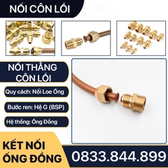 Bộ Nối Thẳng Ren Ngoài 1/4 (13mm) Côn Lồi Lã Ống Đồng NPT Phi 6 8 10 12 16 19mm (Brass Flare Fitting Male Connector NPT)