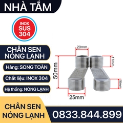 Bộ Chân Sen Nóng Lạnh, Bộ Nối Chân Củ Sen Nóng Lạnh Inox 304, Đồng Thau